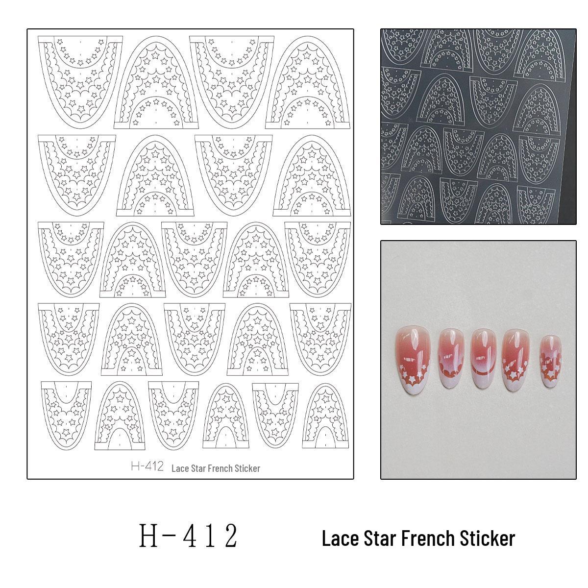 Nail Art U-Shape & Plaid Spray Paint Template Dual-Use French Stickers