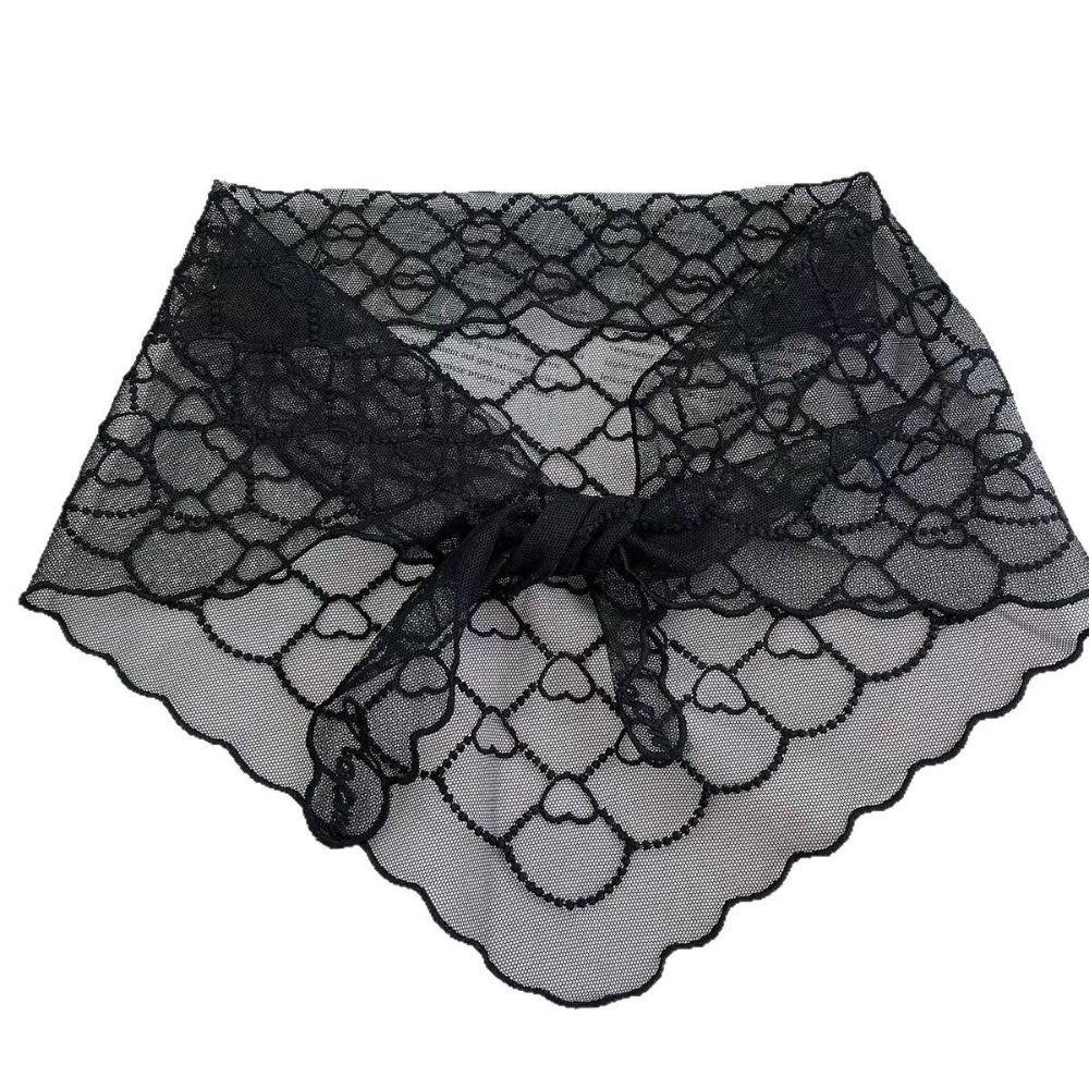 Korean Style Lace Scarves Love Heart Triangle Hijab Scarf Retro Bandanas Shawl  Girls