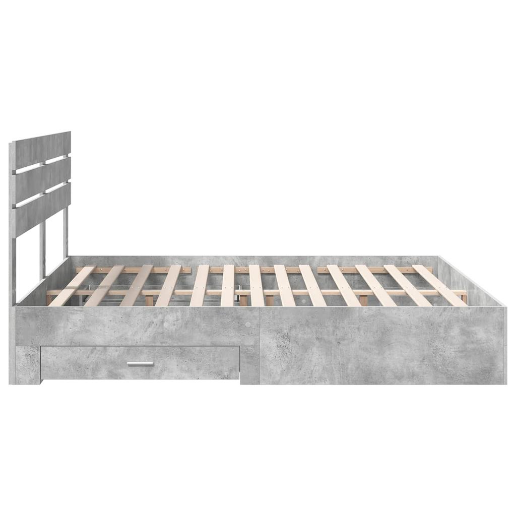 Storage Bed Frame with Drawers and Headboard Wood Based Material