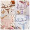 Lace Lingerie Suit Chest Support Bra Briefs Set T-back Perspective Lingerie  Valentine's Day