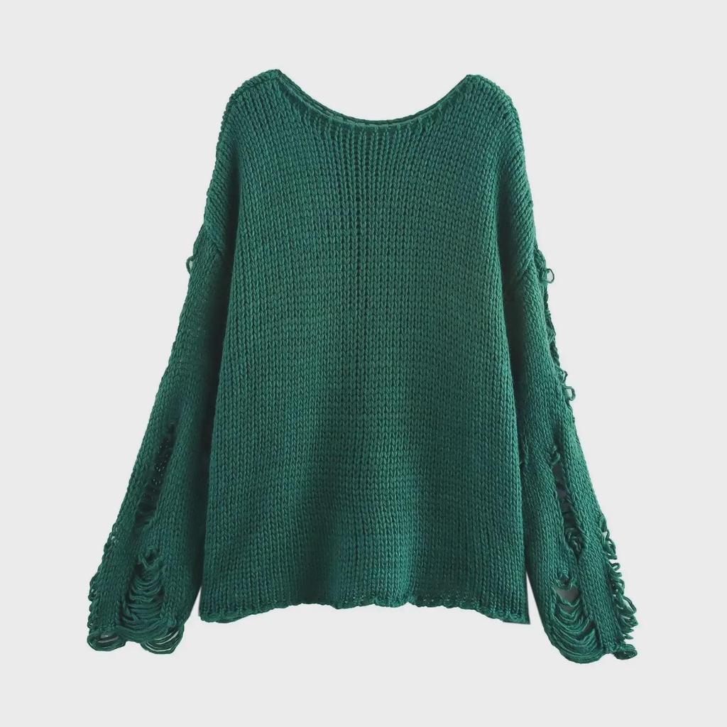 Pulover Tricotat Ajurat Lejer cu Mâneci Lungi pentru Femei ZA - Bluză Ușoară și Elegantă pentru Protecție Solară