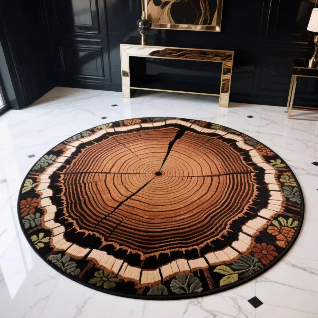 

Circular Carpet Decorative Floor Mat Anti Slip and Dirt Resistant Carpet Bedroom and Living Room Floor Mat 40 * 40cm