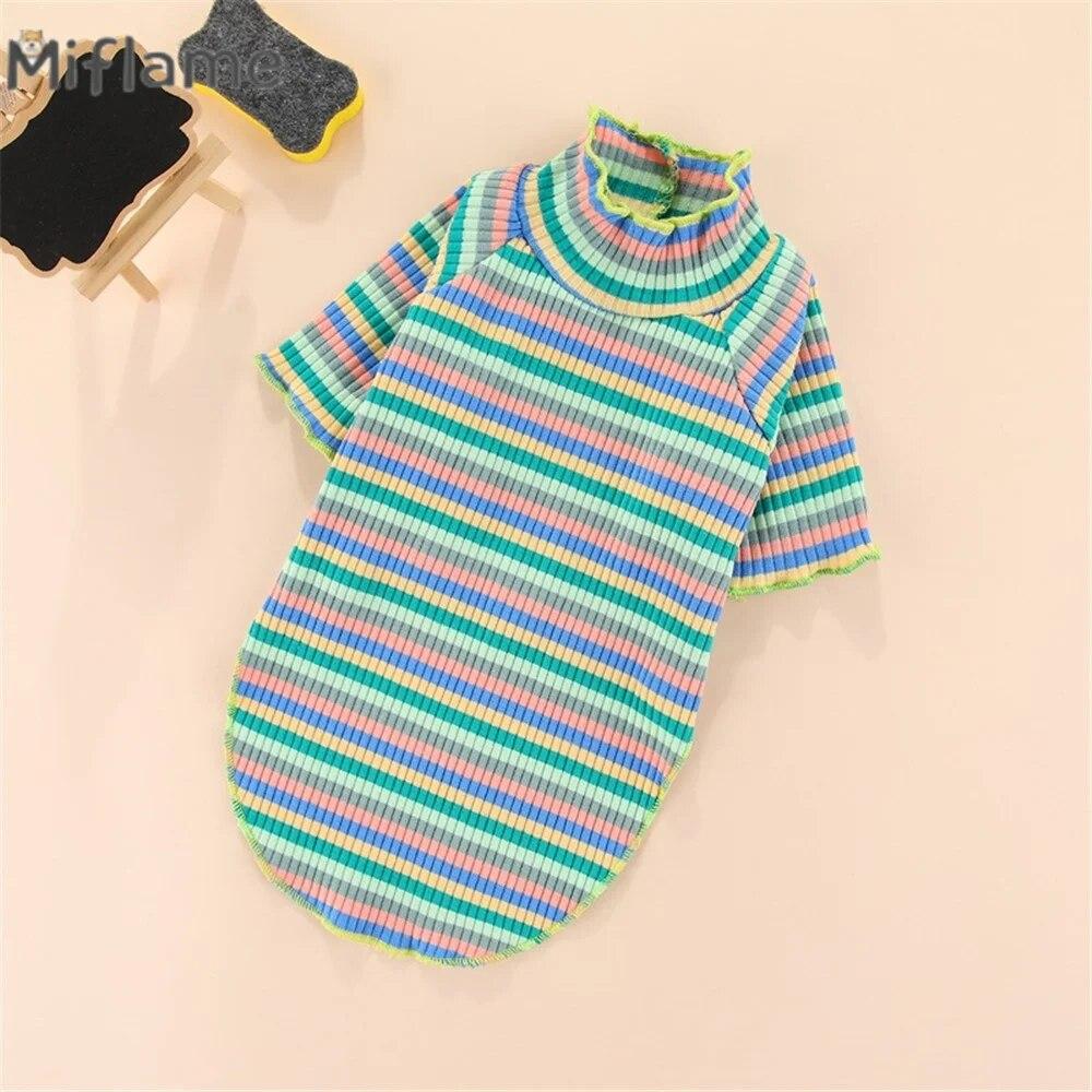 

Miflame XS-2XL пуловер для маленьких собак, весенне-осенняя одежда для щенков, толстовки с капюшоном в радужную полоску, одежда для домашних собак, милые толстовки с котами