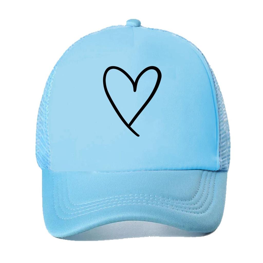 Heart Graphic Casual Wear Mesh Baseball Cap