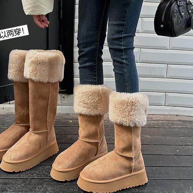 Ruodan Snow Boots Women's 2025 New Winter Velvet Thickened Northeast Minus 40 Degrees Warm Thick-soled Inner Height-increasing Boots