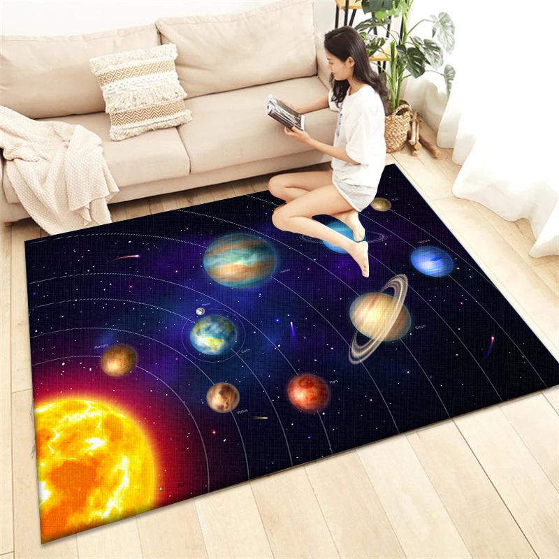 Cosmic Planet HD Printed Carpet Living Room Home Decor Sofa Table Rug Anti Slip Chair Cushion Lounge Mat Picnic Camping  Ar