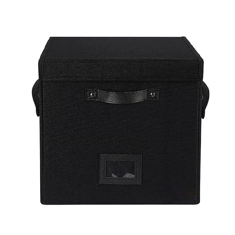 

Vinyls Album Organizers Protective Case Stores 120Records Waterproof Fabric Stable Reinforced Bottom Easy Access Handle 1