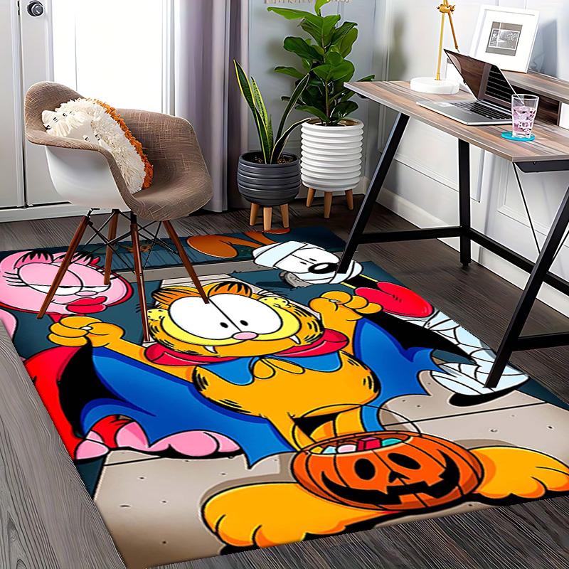1pc Garfield Halloween Costume Chair Mat - Anime Cartoon Design, Non-Slip Carpet for Office, Home Decor, Living Room, Bedroom, Game Room, Dormitory, S