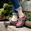 Echtes Leder Dicke Sohlen Sandalen Frauen Retro Wedges Slides Bequeme Outdoor-Plattform-Hausschuhe