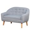 Children's Armchairs Kids Sofa 2 Seater Wood Frame Grey