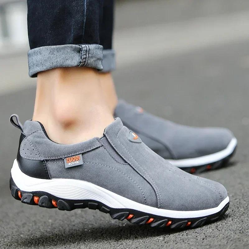 Neue Herren-Freizeit-Sneaker Outdoor Leicht Slip-on Walking Schuhe für Herren Slipper Atmungsaktive Flache Schuhe Herrenschuhe Übergröße 48