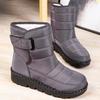 Fashion Snow Boots for Women's Thicken Plush Cotton Boots Winter Thick Platform Waterproof Warm Booties Hook Loop Plus Size Ladies Shoes