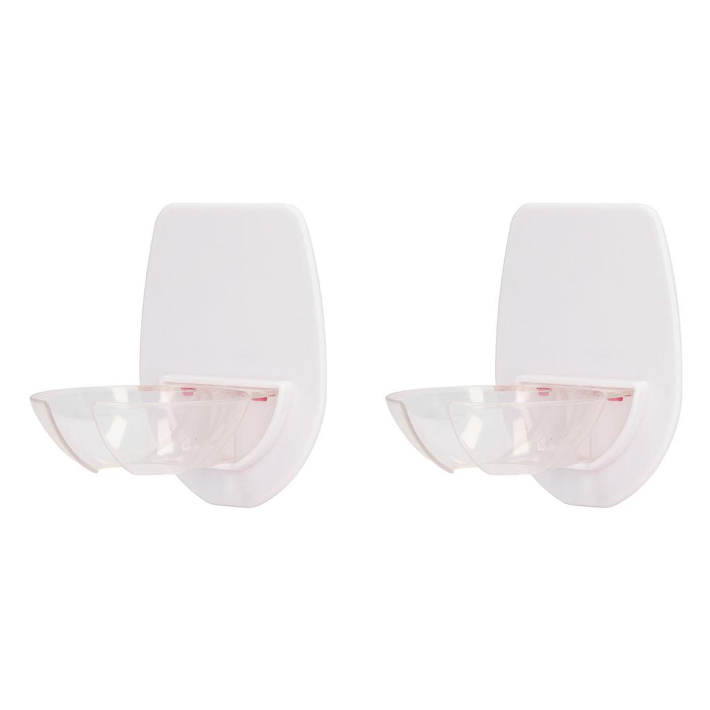 2Pcs Shower Wine Holder Transparent Plastic Simple Compact Easy Mounting Wine Glass Holder for