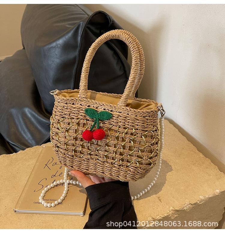 

Summer foreign style woven portable small bag women s 2025 new popular messenger bag seaside vacation straw bag хакі