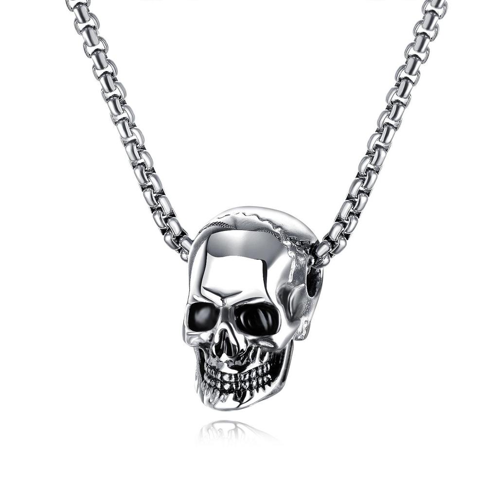 Europäische & Amerikanische Mode Totenkopf Herren Hip Hop Halskette - Halloween Anhänger