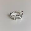 Chic Geometric Wave Open Adjustable Ring for Women - Versatile, Trendy Index Finger Accessory