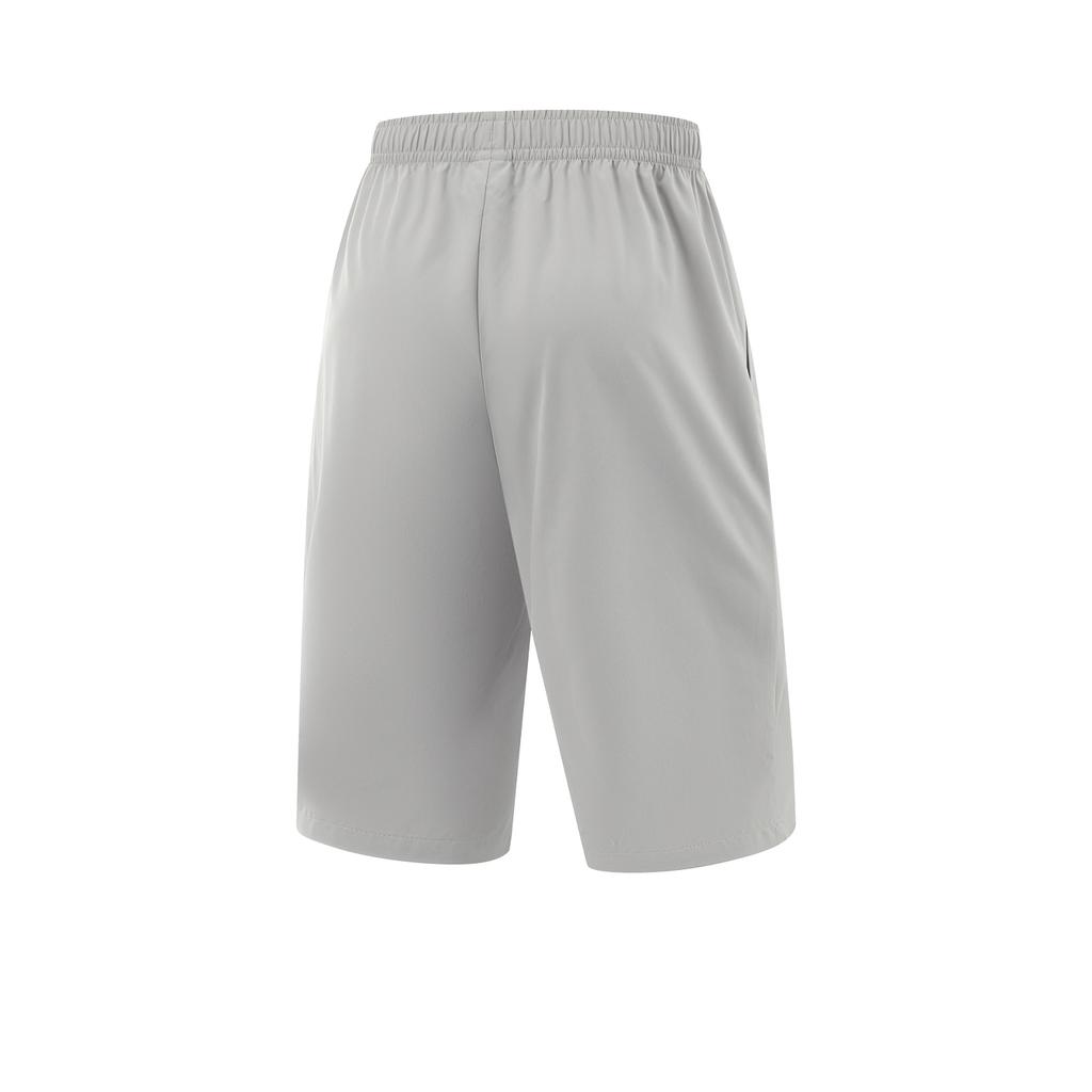 Li-Ning Fitness Series Simple Solid Color Seven-Point Pants Casual Shorts Men Shorts Geological-Gray AKQV005-1