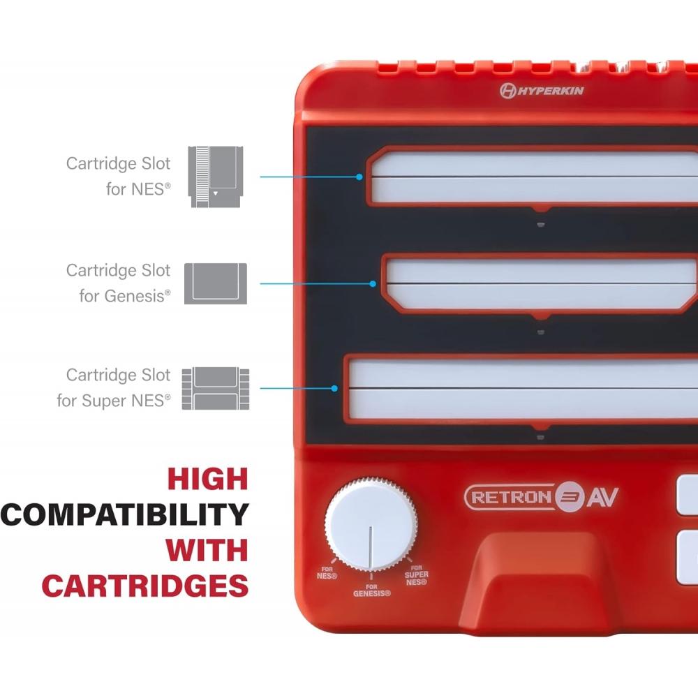 HyperkIn Retron 3 Av Console Red   Nes  sNes  geNesis  Compatible Retro All In 1