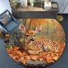 Autumnal Fawn Round Area Rug,Carpet Rug for Living Room Bedroom Sofa Playroom Decor,Non-slip Floor Mat