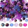 100-200pcs/lot 4 6 8mm Transparent Colorful Glass Beads Faceted Crystal Glass Beads Round Flat Loose Beads For Jewelry Making
