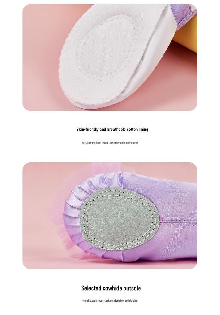 Scarpe da Ballo Classico per Bambina con Design a Corona per Esibizioni