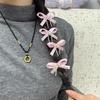 2Pcs Hairpin Soft Ribbon Bowknot Decor Smooth Edges No Hair Pulling Rhinestone Bow Chain Tassels Hair Clip Kids Hair Accessories