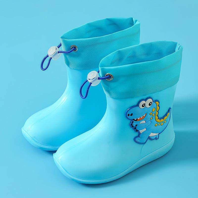 

Водонепроницаемая детская дождевая обувь Мультяшные мальчики и девочки детская обувь галоши Детские нескользящие дождевые сапоги средней и большой полноты Легкие 18CM