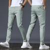 Spring Summer Pants Mens Stretch Korean Casual Slim Fit Elastic Waist Business Classic Trousers Male Black Gray 28-38