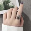 Versatile Retro Hollow Forest Rose Flower Ring: Women's Fashionable Thai Silver Alloy Band