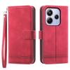 DIERFENG DF-03 For Xiaomi Redmi Note 14 4G (163.25x76.55x8.16mm) Leather Case Lines Imprint Wallet Phone Cover