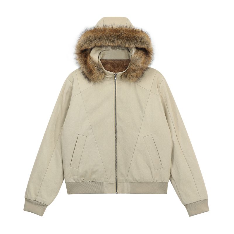 Kisko Winter American Style 90 White Duck Down Warm Hooded Down Jacket for Men and Women, High-End Casual Fur Collar Coat Trendy