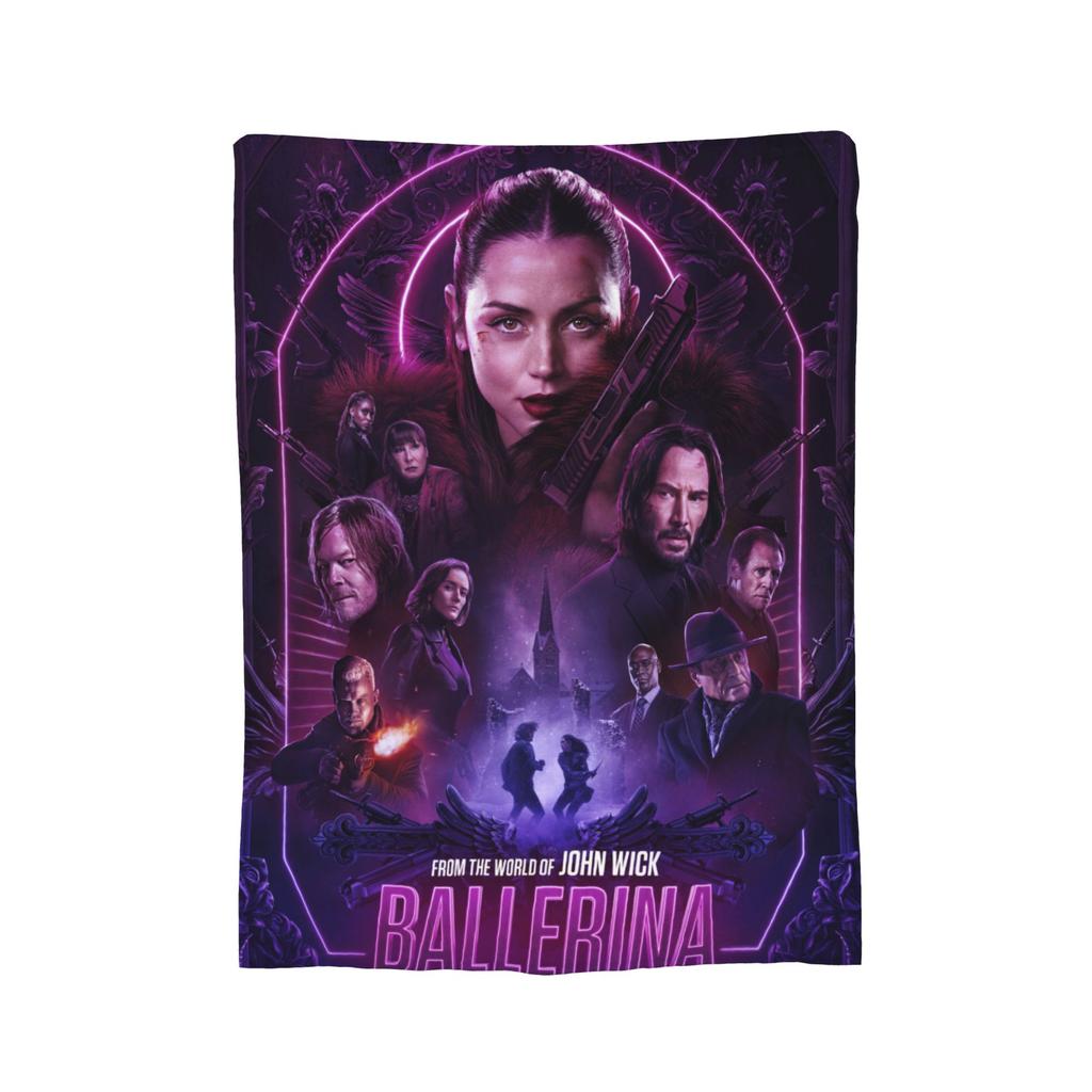 From the World of John Wick Ballerina Blanket Flannel Winter Breathable Soft Throw Blanket for Sofa Car Bedding Throws