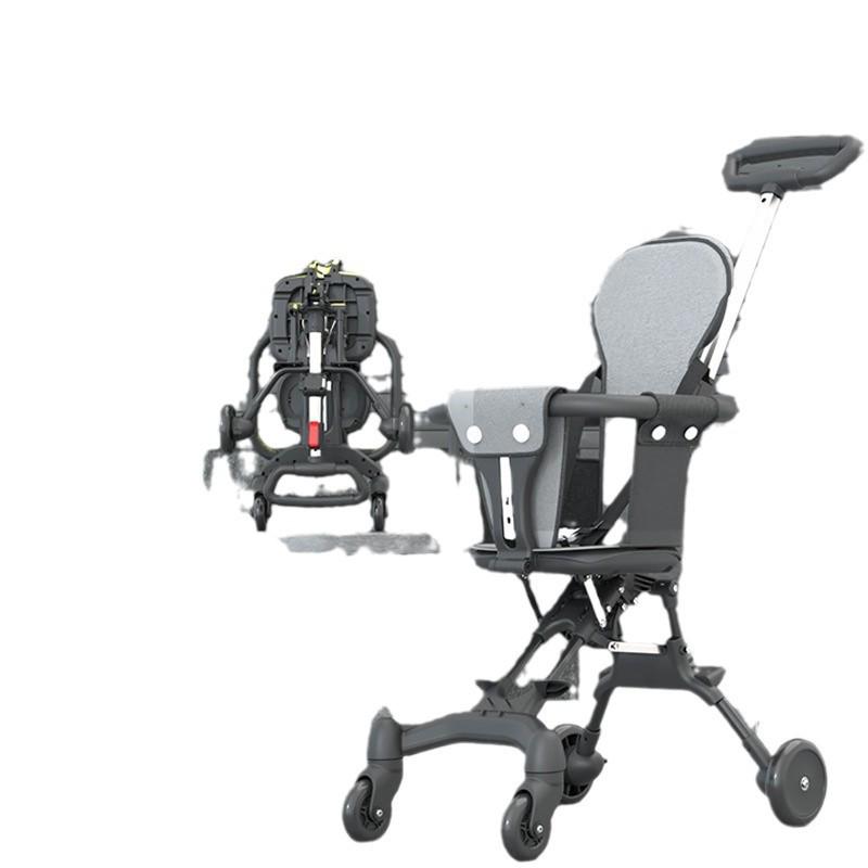 Lehký skládací pohodlný kočárek - Obousměrný čtyřkolový design pro kojence a děti