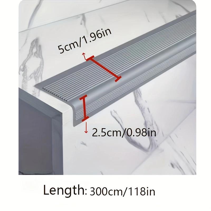 1 Stück 1m/3 Meter Treppenkanten-Schutz Weiches PVC Rutschfeste Treppenkanten profile L-Form Selbstklebende Stufenkanten-Zierleisten Stufenschutz