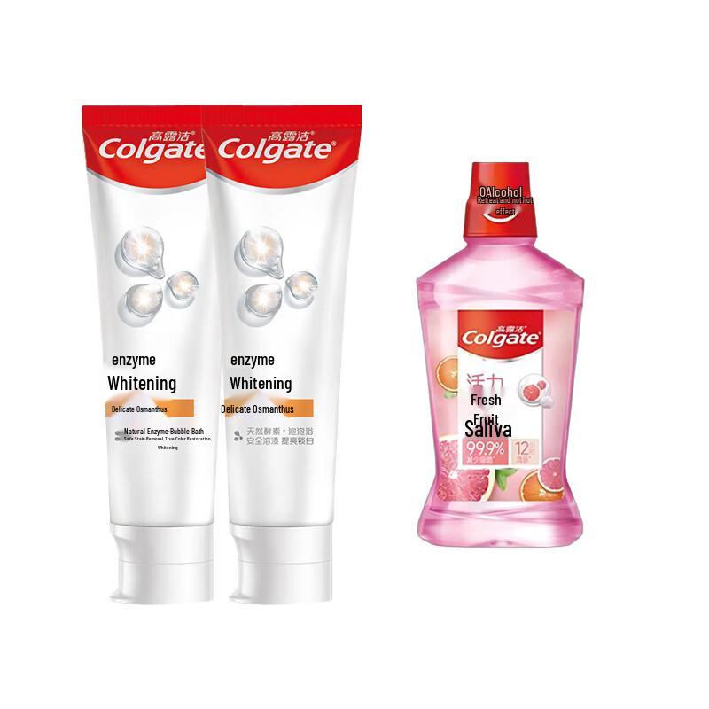 Набор: Отбеливающая зубная паста и ополаскиватель для полости рта Colgate