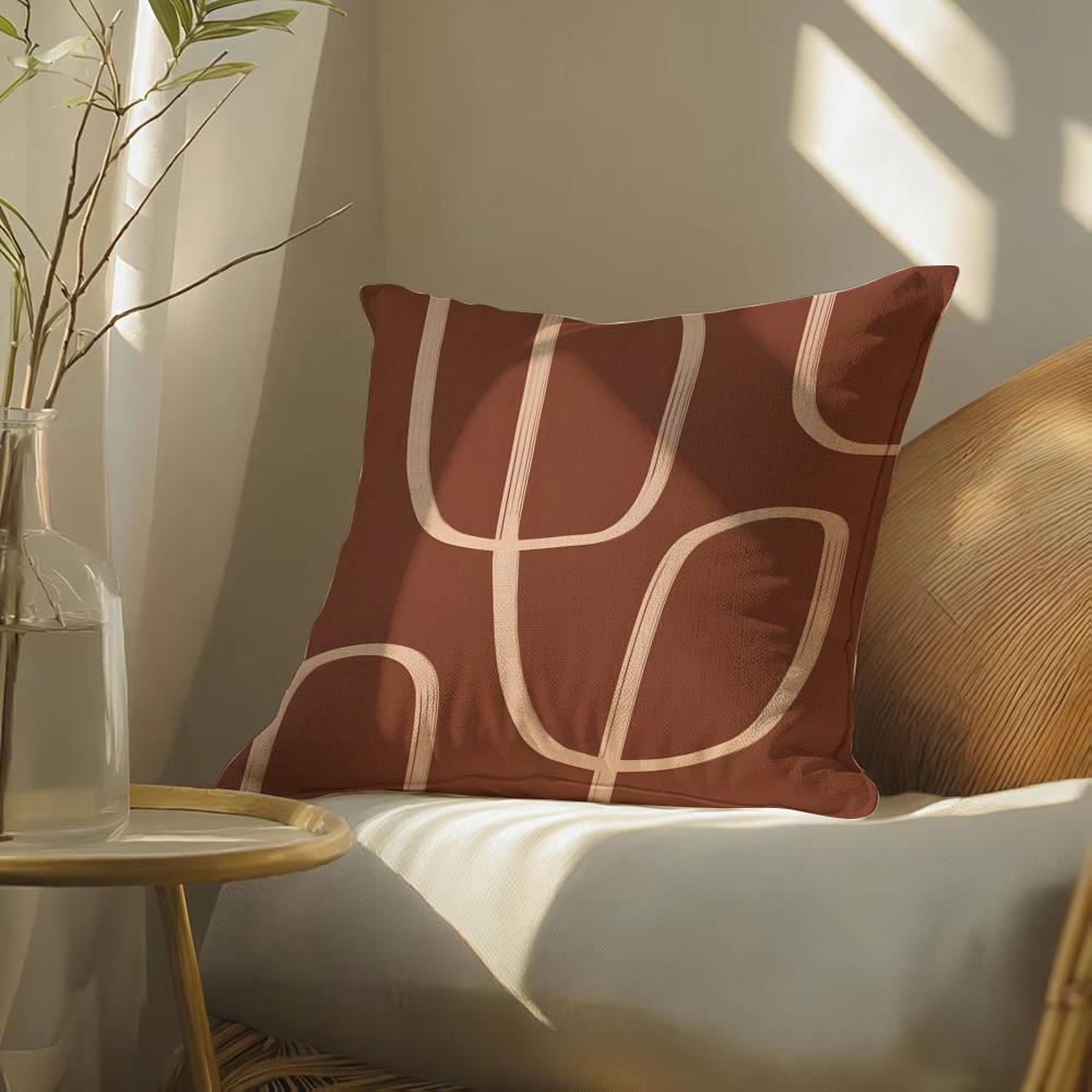 Creamywhitebrown Pillow Case Pillowcase, Double-Sided Printed, Sofa Cushion, Bedroom Headboard