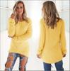 Damen Pullover Oberteil Langarm Unifarben Herbst-Winter