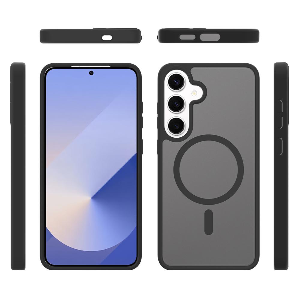 For Samsung Galaxy S25+/S24+ Magnetic Case TPU Frame Acrylic Back Phone Cover Skin Touch