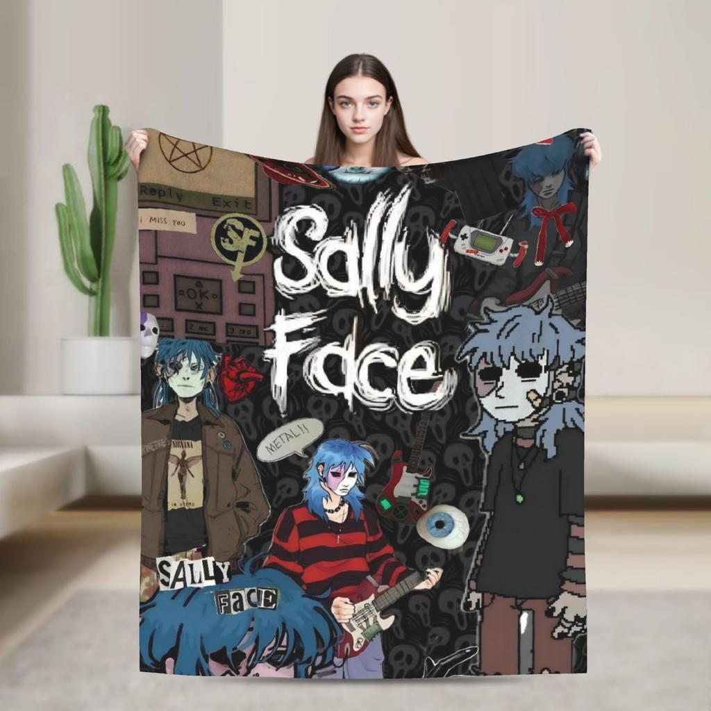 Sally Face Deken Zacht Straat Trend Pluche Plaid Deken Voor Jongen Meisje Slaapkamer Flanellen Sprei Bedhoes