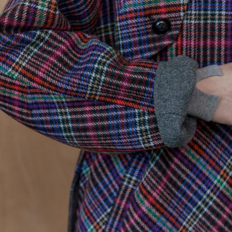 Maxza Multi Check Hood Half Handmade Coat Cc10hc305on