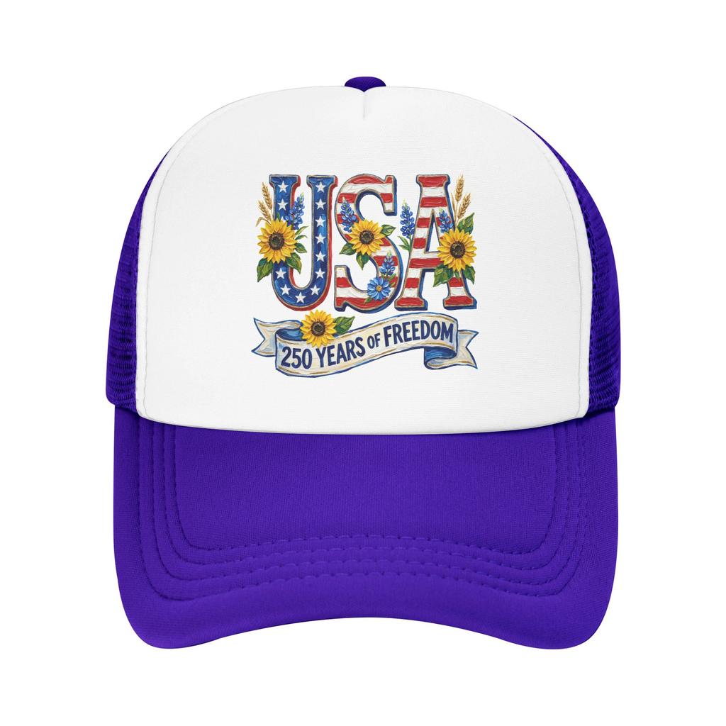 Years of Freedom Mesh Baseball Cap Adult Sport Sun Caps Independence Day Hats Adjustable Summer Trucker Caps