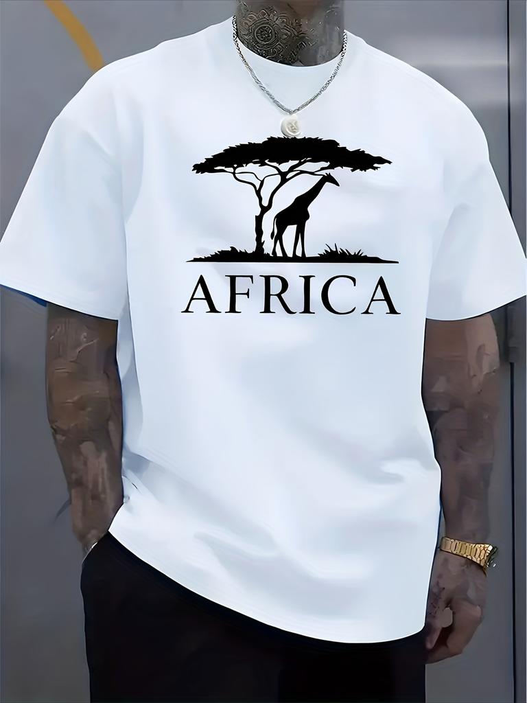 Giraffe Funny Graphic Print Men TShirt Cotton Oneck shortsleeved Tee Casual Unisex Tshirts Oversized streetwear TShirt Tops