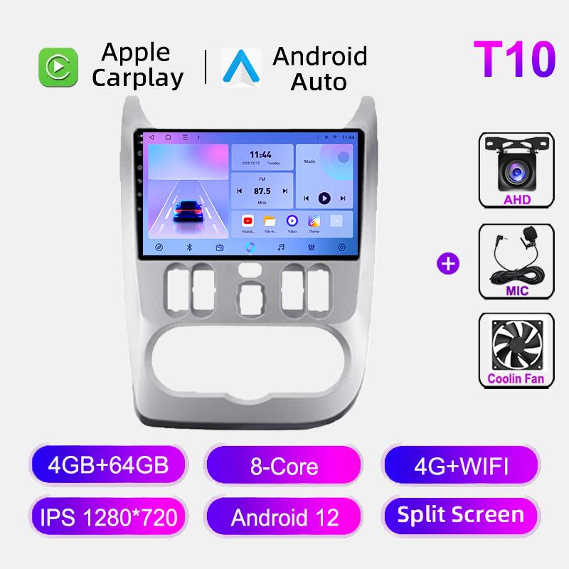 Car Radio For Renault Logan Sandero 2009-2015 For Dacia Duster 2010-2017 For Lada Largus 2012-2020 GPS Navi Multimedia Player