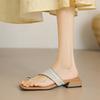 New Summer Women's Flat-bottomed Slippers Casual Solid Color Soft Bottom Size Sandals Comfortable One-pedal Set of Toe Slippers