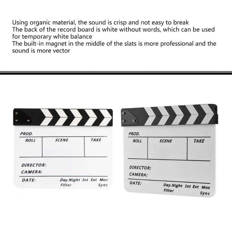 Acrylic Film Movie Directors Clapboard Magnetic Dry Erases Director Clapper Coating Board  Slates for Director Film Fans