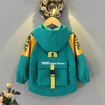 Spring Autumn Children's Patch Windbreaker Boys Coat Boys Baseball Uniform Sports Jacket Children Outerwear Clothing Casual Hoodie Children's Clothing