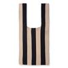 Knitted Fabric Women Handbag Stripes Design Eco Small Shopping Bag Decoration Purse Contrast Colors Woolen Cloth Tote For Ladies