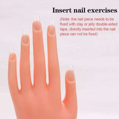 Flexible Positioning Silicone Left Hand Model Nail Enhancement Training Artificial Hand
