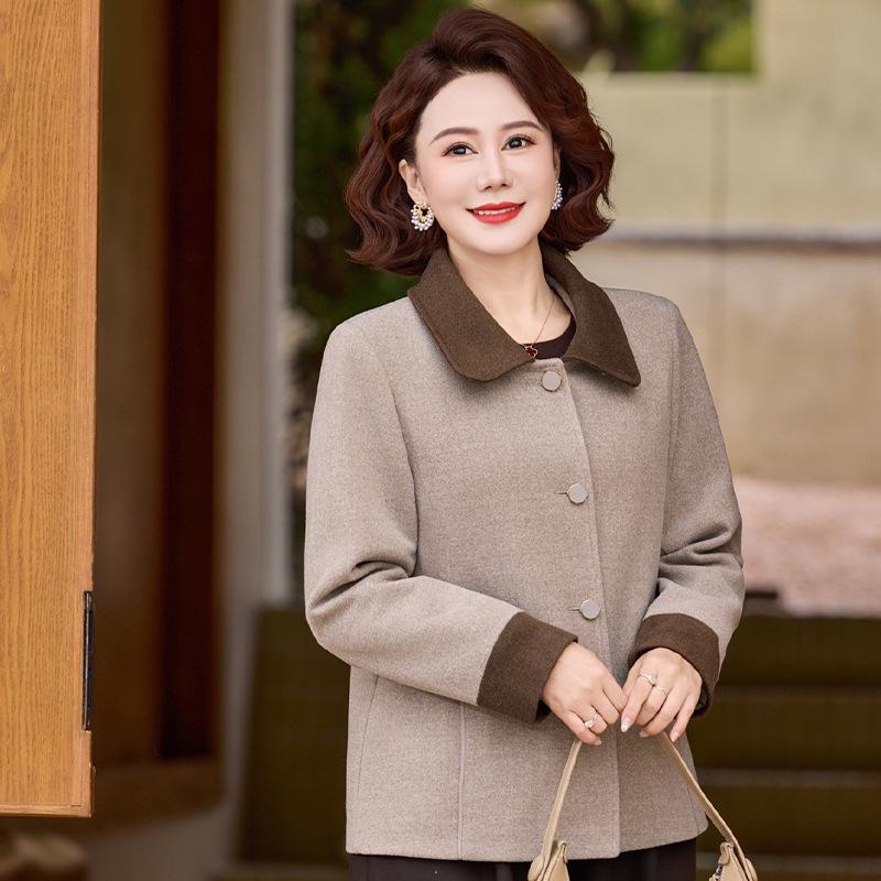 Mom's Spring Woolen Coat - 2026 New Style for Middle-Aged & Elderly Women, Perfect for Spring & Autumn.