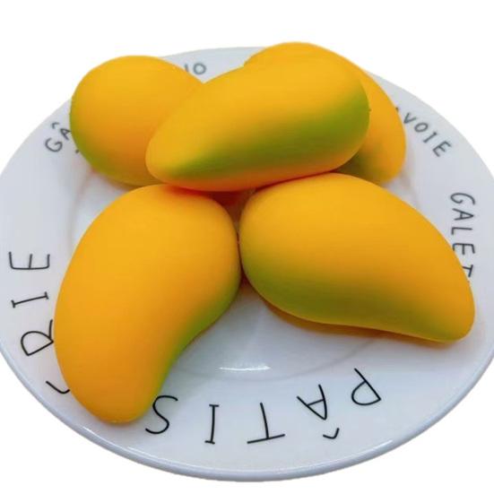 Fake Mango Stress Relief Toy Soft Realistic Fruit Squeeze Fidget Toy Home Office Worker Anxiety Reduction Stress Ball